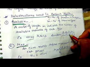 Data Structures used in Banker's Algorithm-lecture97/os