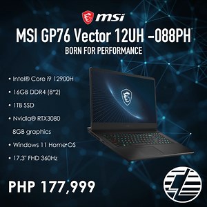 The MSI GP76 Vector 12UH -088PH is the basic element of dimensional...
