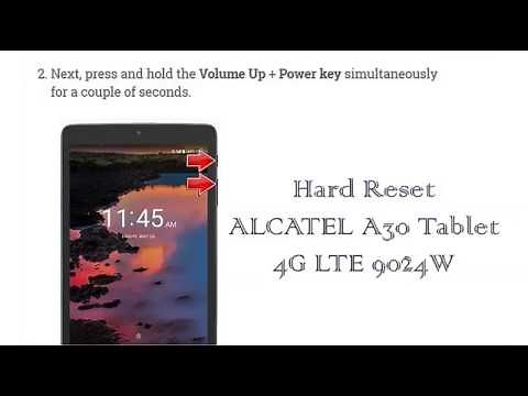 Hard Reset ALCATEL A30 Tablet 4G LTE 9024W