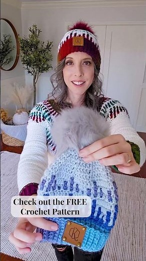 Free Mosaic Hat Pattern + Video Tutorial - 6 Sizes! Make a winter hat for the whole family.