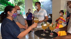 We are beyond excited to announce that we have reopened our doors today. Take a sneak peek at our wonderful celebration as we welcomed our first guests Francisco & Maury Macias. Thank you for choosing to stay with us! 🎊 | Hyatt Ziva Puerto Vallarta