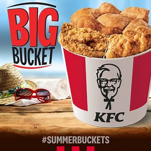 NEW KFC Big Bucket has plenty of mouthwatering 🍗 🍗 🍗 goodness to fill you up! Try one of our #SummerBuckets only at KFC | KFC