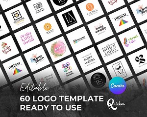 60 Editable Logo Templates: DIY Business Branding (canva) - Etsy