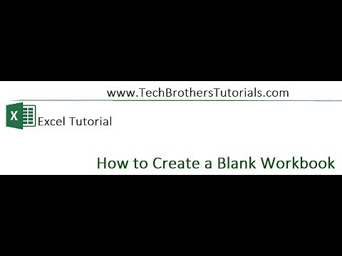 How to create Blank Workbook in Excel - Excel Tutorial