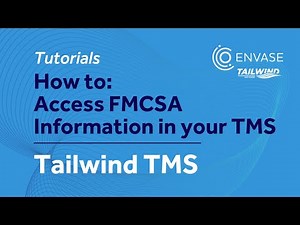 How to Access FMCSA Information in your TMS | Tailwind TMS Tutorials