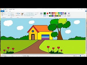 Simple and beautiful house drawing | house design in ms paint | how to draw a house in MS paint