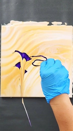 Acrylic Pour string pull #mixedmediagirl #acrylicpour | Mixed Media Girl