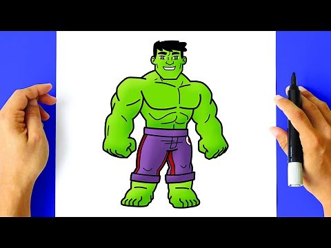 How to DRAW HULK - step by step tutorial - easy