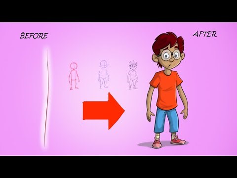 How to draw Cartoons full process | Character Design tutorial | drawing tutorials for beginners