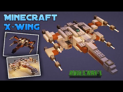 Minecraft X-Wing TUTORIAL - How to build an XWing in Minecraft - Luke Skywalker & Poe Dameron X Wing