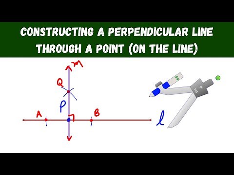 Constructing a Perpendicular Line Through a Point (on the line) - Geometry Constructions