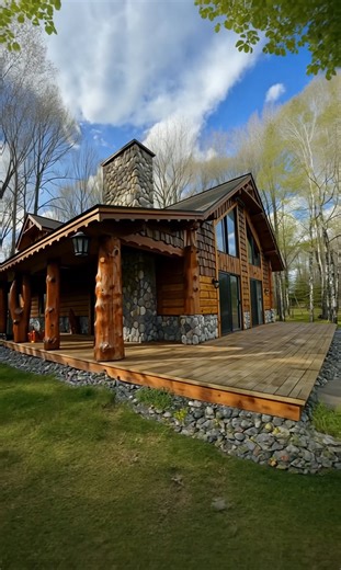 109K views · 3.4K reactions | A Lovely 2-Bedroom Log Cabin With Loft at River’s Edge | Log Homes | Facebook