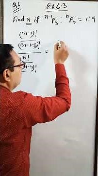 Ex 6.3 Q6 Class 11 Maths NCERT | Find n if (n−1)P₃ : nP₄ = 1 : 9 | Permutations and Combinations