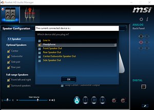 Realtek hd audio manager 7 1 surround sound