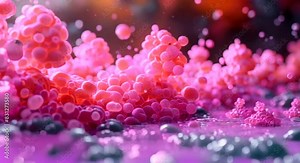 A 3D rendering simulates the structure of a cell membrane, highlighting its components such as glycoproteins, glycolipids, cholesterol, peripheral proteins, and the lipid bilayer,