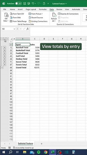 How to use the subtotal feature in Excel! #excel