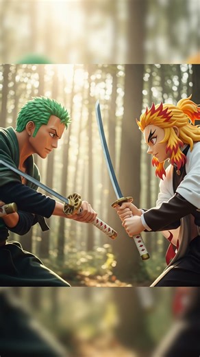 Zoro Lost Again?! Zoro vs Rengoku Clash #anime #foryou #naruto #zoro #onepiece #demonslayer#rengoku