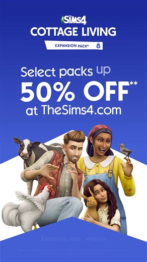 Live a simple life with 50% off Cottage Living! Trade hustle and bustle for growing food and dressing bunnies in sweaters. | The Sims | Facebook