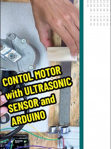 Control DC Motor with Ultrasonic Sensor and Arduino