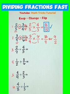 58 reactions · 35 shares | KCF: Keep - Change - Flip! Dividing Fractions made easy!  | Math Tricks Tutorial | Facebook