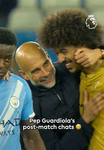 Pep Guardiola chats with Crystal Palace players