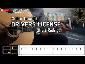 Drivers License Guitar Tutorial for Beginner Olivia Rodrigo