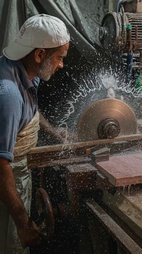 Inside a Real Marble Workshop - How Tiles Are Cut to Perfection #tilecutting #manufacturing