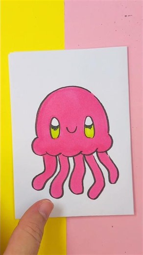 How to draw a kawaii jellyfish step by step