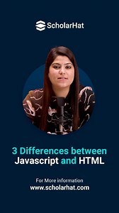 1.3K views | 3 Differences between Javascript and HTML. #javascript #html #programming #css #coding #java #python #developer #programmer #webdeveloper #html #css #javascript #programming #coding #webdesign | ScholarHat | Facebook