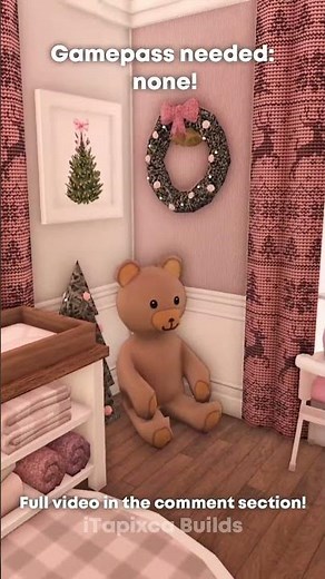 🩷 no gamepass blush christmas home [ bloxburg build ] #shorts #bloxburg #roblox