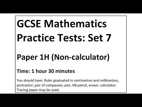 Practice Set 7 Paper 1H (non-calculator) walkthrough
