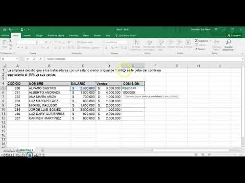 Función SI, (Salario?, Ventas? - Calcular Comisión) Ejercicio 4. Curso SENA Excel Intermedio
