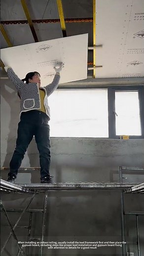 Indoor Ceiling Gypsum Board Splicing And Installing Technique !