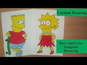 How to Draw Easy Bart & Lisa Simpson Cartoon Drawing | Beginners drawing | Step by step for Kids