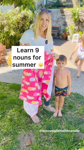 Here is some useful summer vocabulary 😍How do you say “pool” in your language? Be sure to let us know in the comments! Comment “book” for an extra discount on my latest book 📚 Filmed by @calvinhanson #aprenderingles #learnenglish #englishwithkids #dailyenglish #reallifeenglish #englishteacher #impararelinglese #apprendrelanglais #book #englishresources #vocabulary #summer | Learn English with Camille