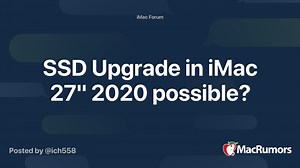 SSD Upgrade in iMac 27" 2020 possible?