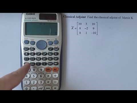 Adjoint Matrix Solved using calculator (Casio FX 115ES PLUS)