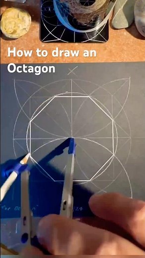 How to draw an Octagon, with a compass and straight edge, no measuring. Fast