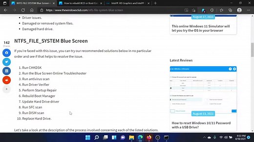 Fix NTFS FILE SYSTEM Blue Screen error on Windows 11/10