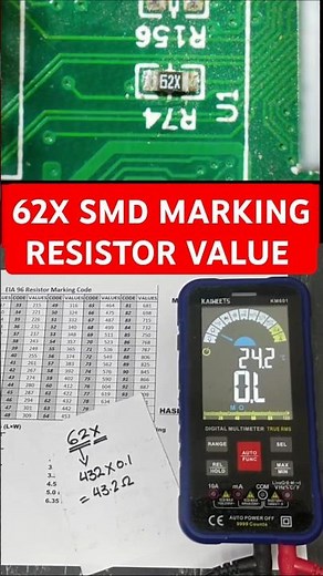 How to Decode SMD Resistor Marking Code 62X | SMD Identification #shorts