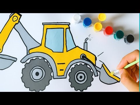 Home drawing JCB, kids video, how to draw house for JCB