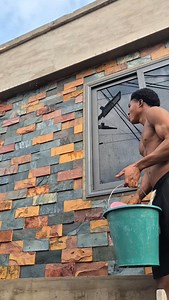 Hello customers, we're working in Berekum, Bono Region, Ghana 🇬🇭🇬🇭🇬🇭Designing this hotel & restaurant with Natural Stone cladding that look unique & beautiful that also last forever... WhatsApp or call us on 00233241306343 wall design // stone cladding // wall tiles // marble stone design // compound floor design // building construction in Ghana // granite Stone // natural stone design // tutorial // skills // steven stone design | Steven Stone Design