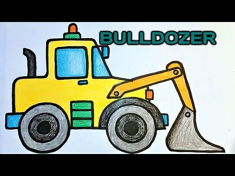 How To Draw A Bulldozer | Front Loader Construction Truck| Drawing JCB |Construction Trucks for Kids