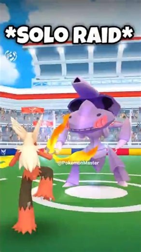 *Solo Genesect Raid with Mega Blaziken in Pokemon GO.