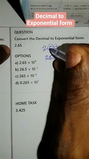 writing decimals in Exponential form #highschoolmath #basicproblems #maths #mathshorts