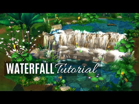 The Sims 4 How to Build | WATERFALL | natural pond & glowing flowers | TUTORIAL
