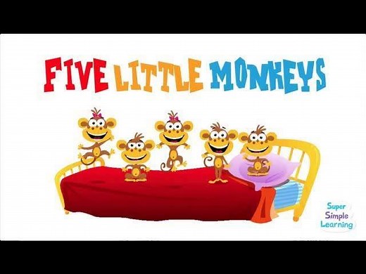 More great Super Simple videos in the Super Simple App for iOS ► http://apple.co/2nW5hPd Watch the classic kids' song five little monkeys jumping on the bed. Listen to Super Simple Songs on Spotify: https://spoti.fi/2ofnaZg Listen to Super Simple Songs on Apple Music: https://apple.co/2pBcg0j Or, just ask your smart speaker to play Super Simple Songs! PARENTS AND TEACHERS: Thank you so much for watching Super Simple Songs with your families and/or students. If your young ones are watching withou