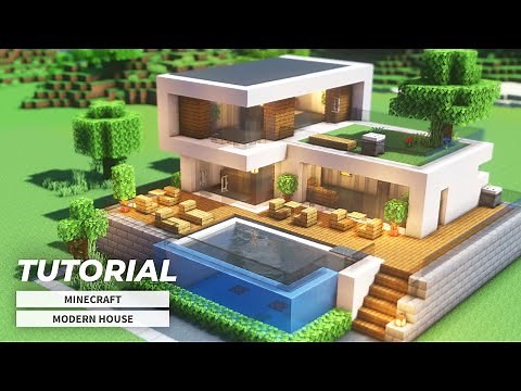 [Minecraft] How to Build a cute modern house (Easy)