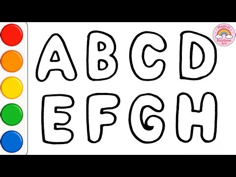 How to draw ABC, Alphabet Drawing for Kids | Easy ABCD Drawing and Coloring