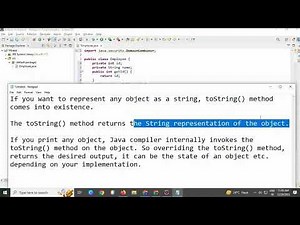 what is toString method in java || toString method java